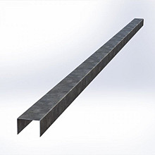 Uprofiel gelijkzijdig opsluitband 6cm 220x4,6x4,6x6,4 VERZINKT Borderrand cortenstaal 