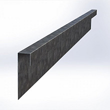 Uprofiel ongelijkzijdig opsluitband 5cm 220x5,1x20,1x5,4 VERZINKT Borderrand cortenstaal 
