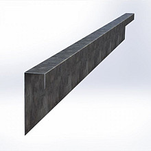 Uprofiel ongelijkzijdig opsluitband 6cm 220x4,6x19,6x6,4 VERZINKT Borderrand cortenstaal 
