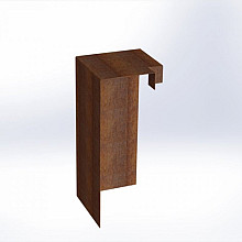 Overzetstuk muurelement hoek Corten 20x45x15,8 Borderrand cortenstaal 
