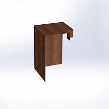 Overzetstuk muurelement hoek Corten 20x30x15,8 Borderrand cortenstaal 