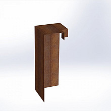 Overzetstuk muurelement hoek Corten 17x45x12,8 Borderrand cortenstaal 