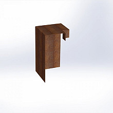 Overzetstuk muurelement hoek Corten 17x30x12,8 Borderrand cortenstaal 