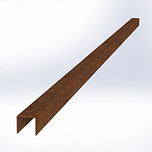 U-profiel gelijkzijdig opsluitband 5cm Corten 220x5,1/5,1x5,4 Borderrand cortenstaal 