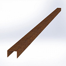 Uprofiel gelijkzijdig opsluitband 6cm 220x4,6x4,6x6,4 CORTEN Borderrand cortenstaal 