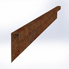 U-profiel ongelijkzijdig opsluitband 5cm Corten 300x5,1/20,1x5,4 Borderrand cortenstaal 