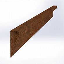 U-profiel ongelijkzijdig opsluitband 6cm Corten 220x4,6/19,6x6,4 Borderrand cortenstaal 