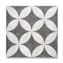 GeoProArte Dark Grey Flower 60x60x4 Beton tegels