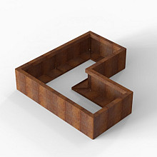 Bloembak Module+ L-vorm Corten 60x120x120x28 Bloembakken