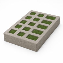 Grastegel 41x61x10 cm MP Grijs Vlak 4st/per laag Beton tegels