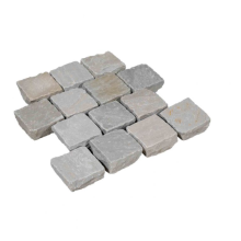 Kinderkoppen Kandla Grey 14x14x3/5 cm bekapt, 51 st. per m2 Natuursteen tegels 