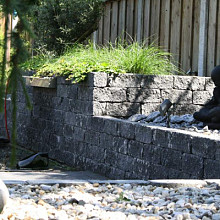 Wallblock tumbled Antraciet Stapelblokken